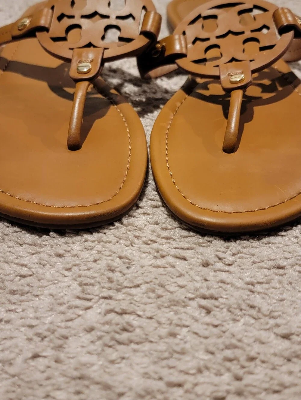 Tory Burch Miller Sandals Vintage Vachetta Size 13